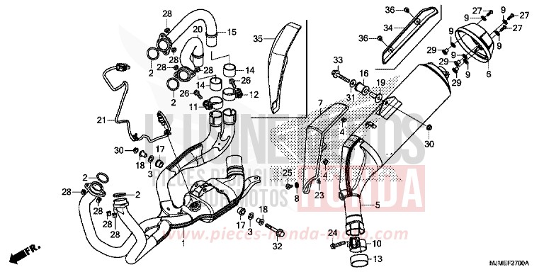 ABGAS-SCHALLDAEMPFER von VFR800X "Crossrunner" CANDY PROMINENCE RED (R342) von 2017